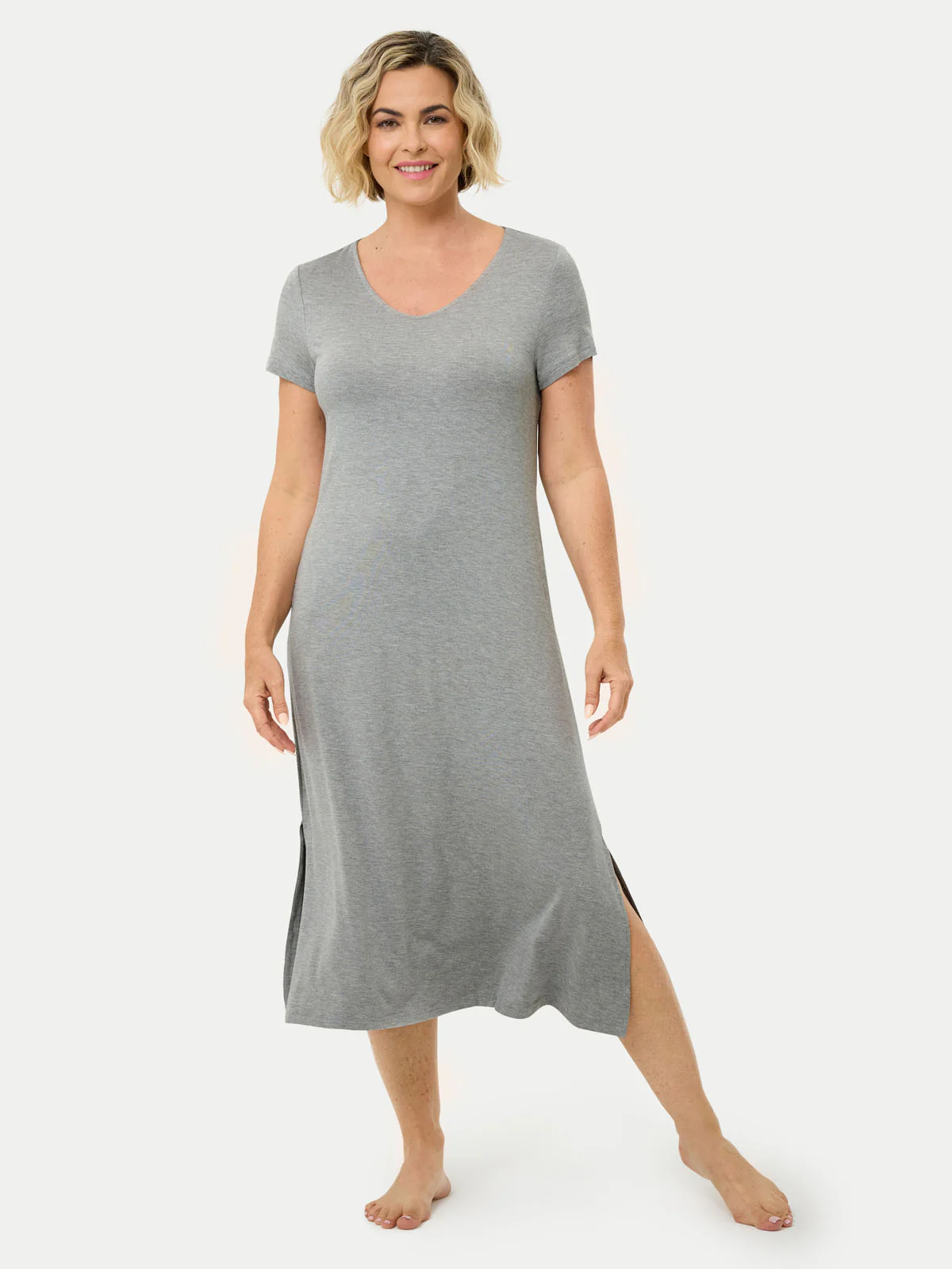 Short Sleeve Long Bamboo Sleepshirt - Image 44