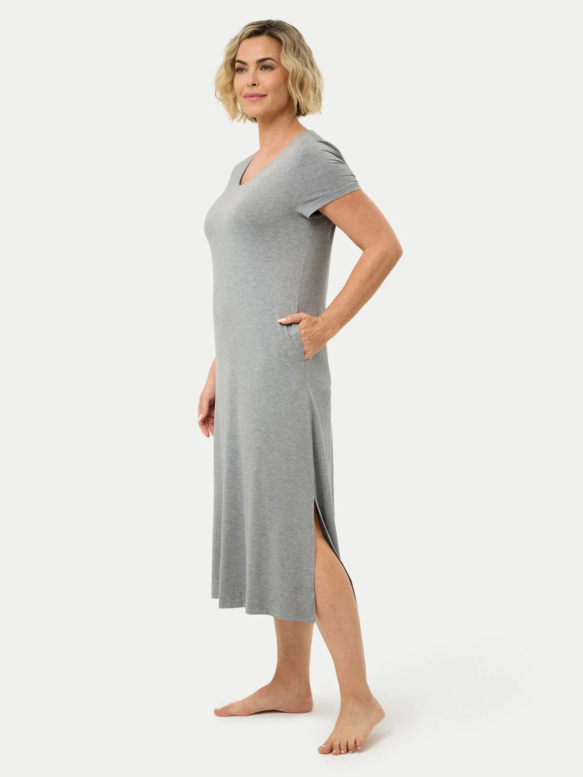 Short Sleeve Long Bamboo Sleepshirt - Image 46