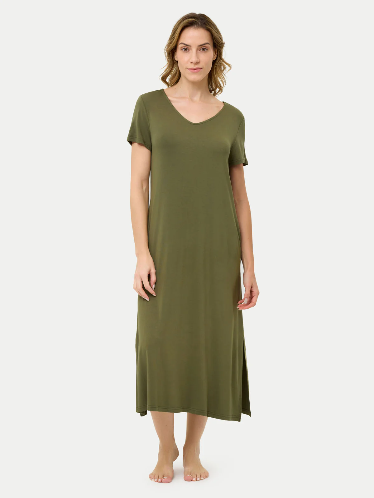 Short Sleeve Long Bamboo Sleepshirt - Image 59