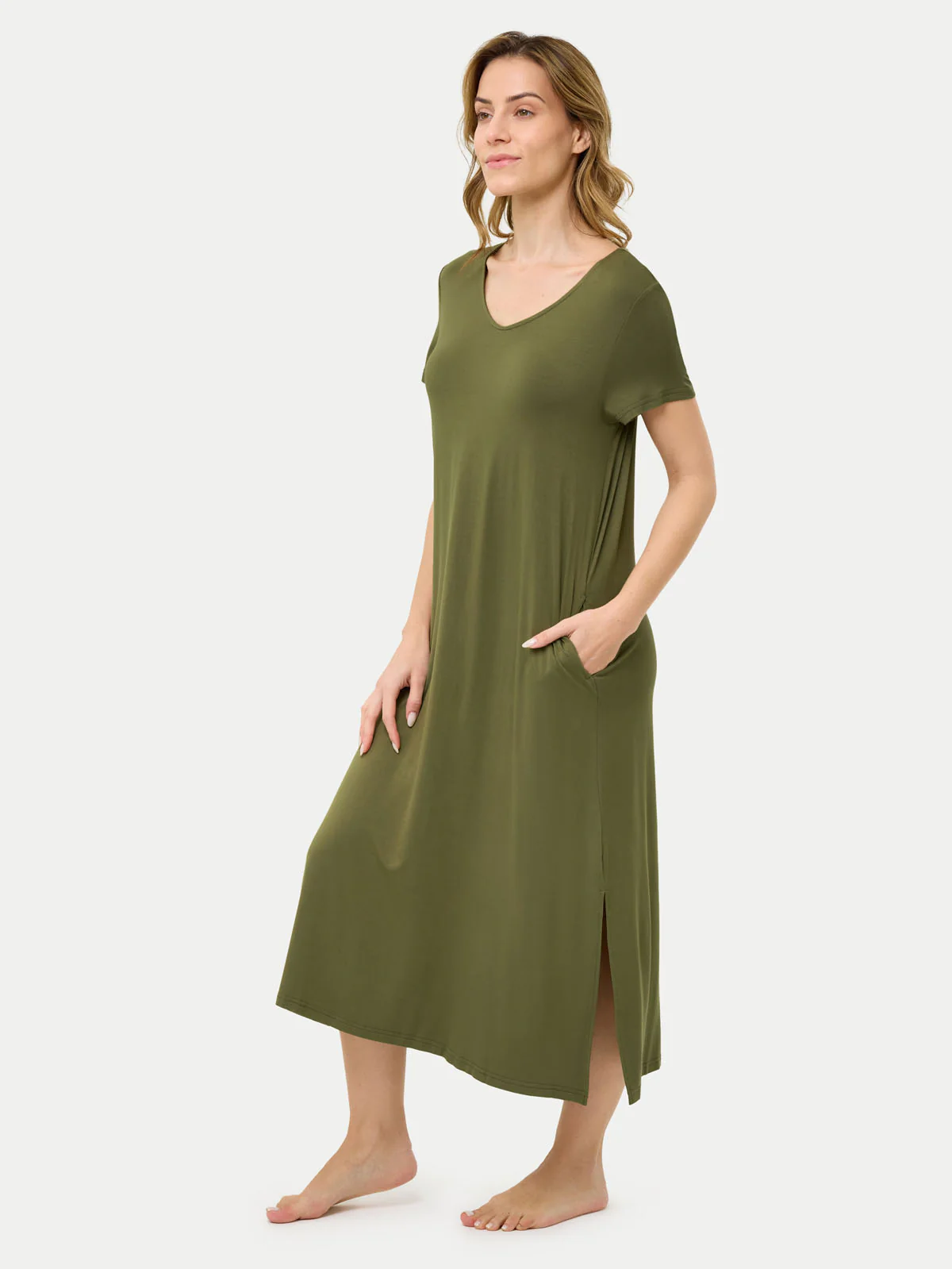 Short Sleeve Long Bamboo Sleepshirt - Image 60
