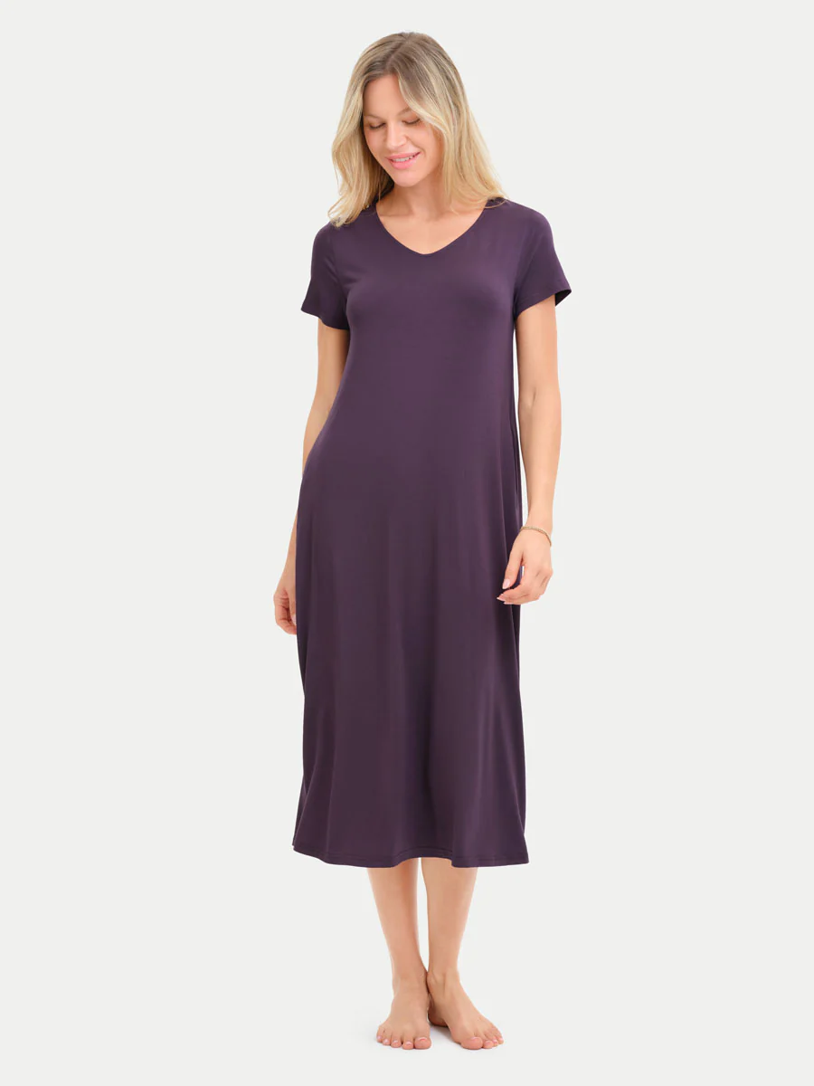 Short Sleeve Long Bamboo Sleepshirt - Image 74