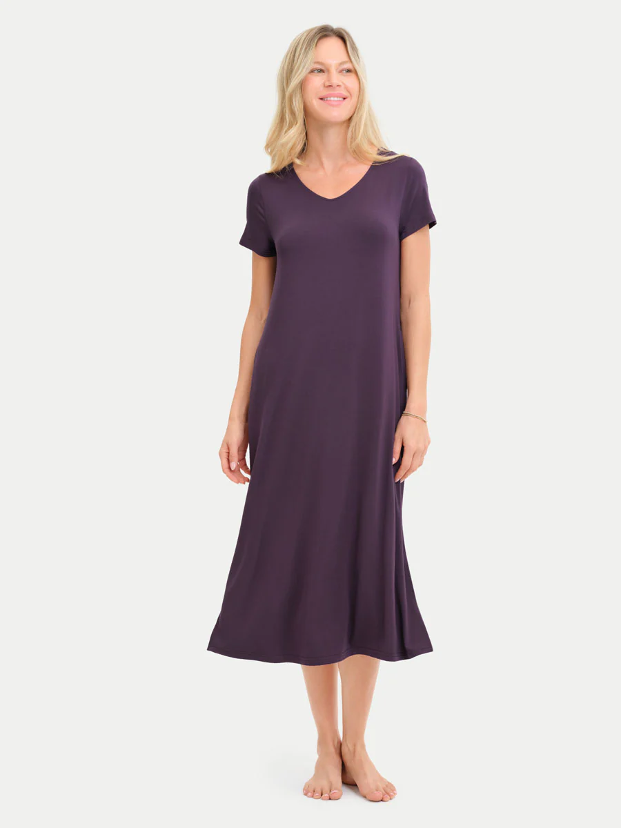 Short Sleeve Long Bamboo Sleepshirt - Image 79