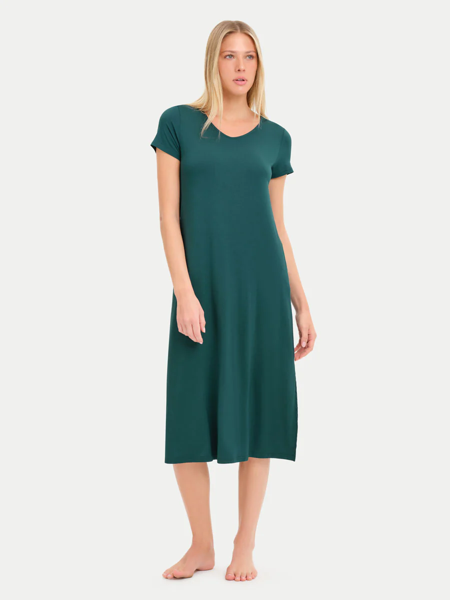 Short Sleeve Long Bamboo Sleepshirt - Image 82