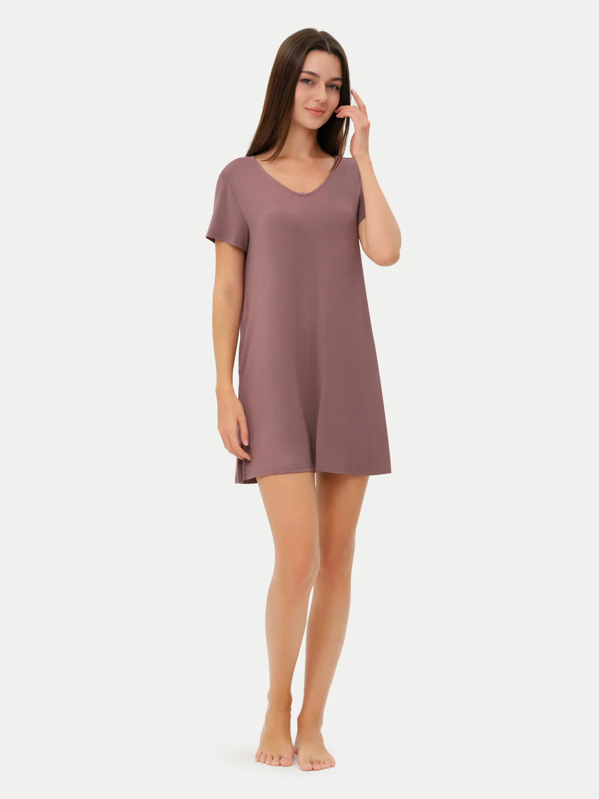 Short Sleeve Short Bamboo Sleepshirt - Image 100