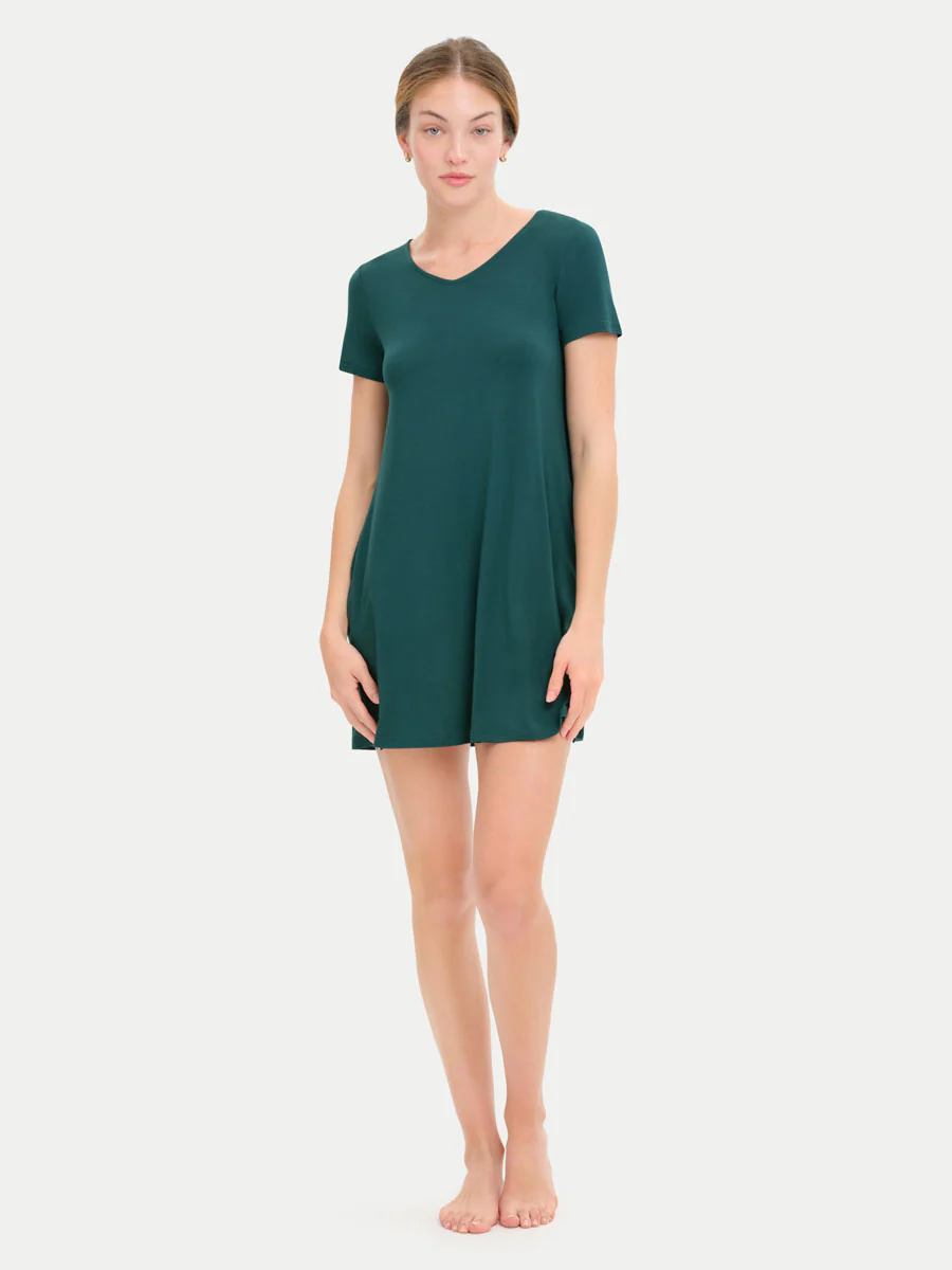 Short Sleeve Short Bamboo Sleepshirt - Image 118
