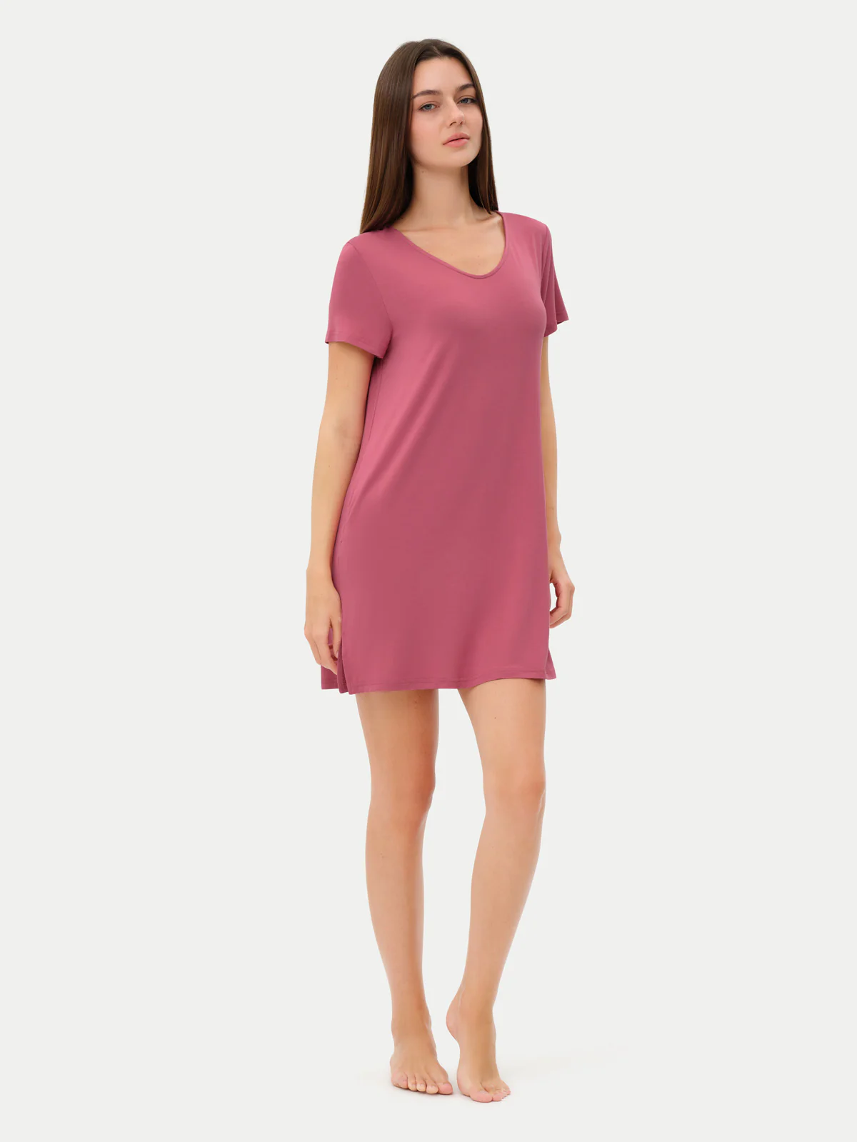 Short Sleeve Short Bamboo Sleepshirt - Image 50