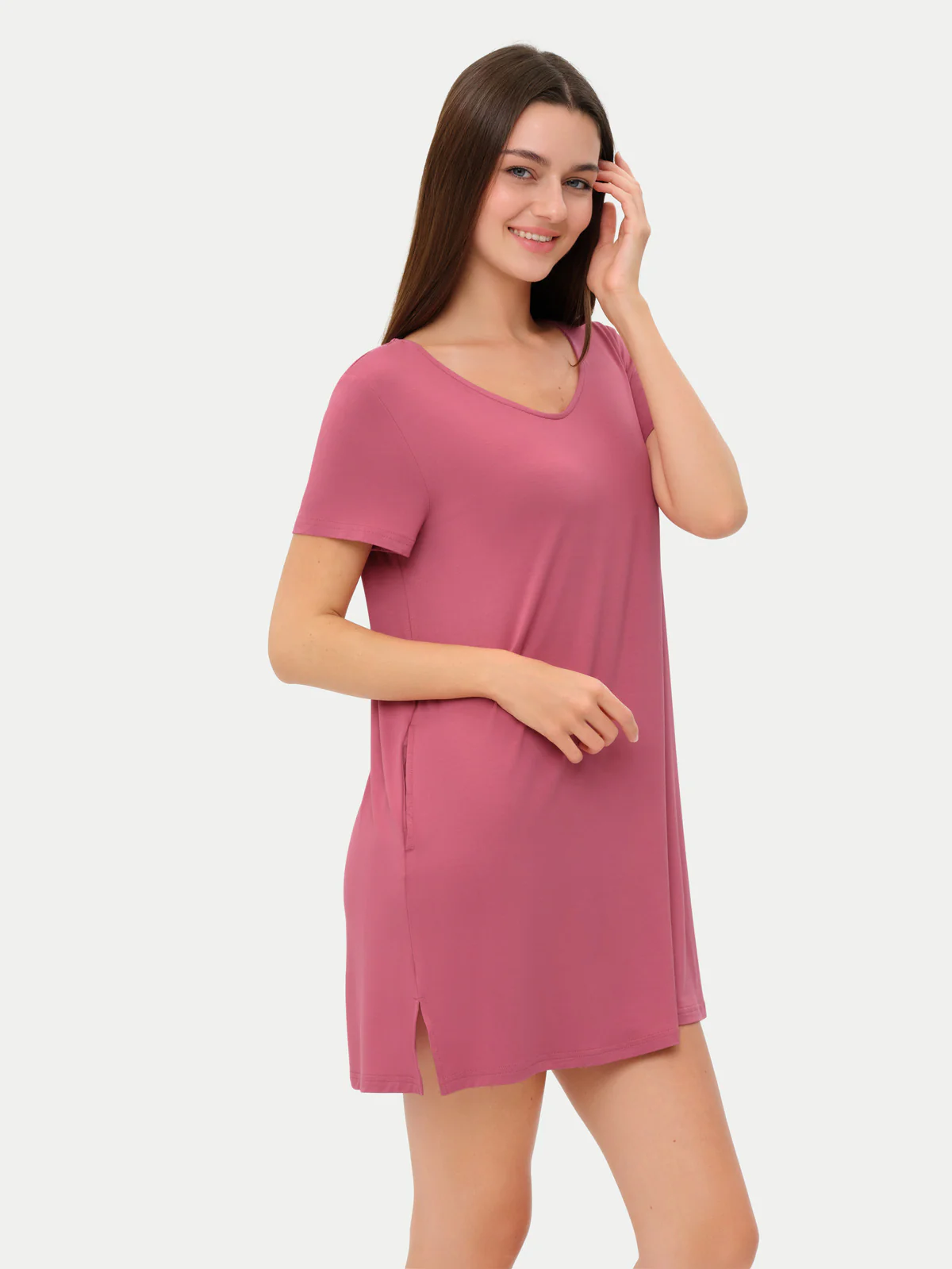 Short Sleeve Short Bamboo Sleepshirt - Image 54