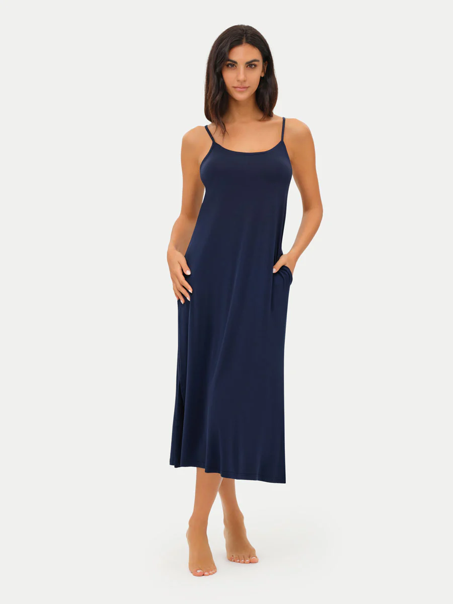 Sleeveless Long Bamboo Sleepshirt - Image 58